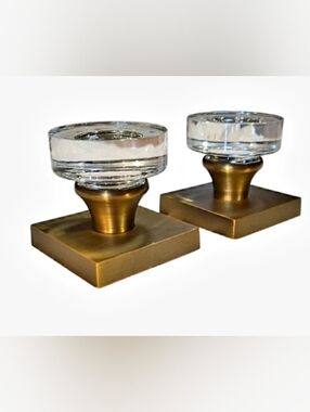 2 Pack Antique Brass Door Knob Dummy Door Knobs Glass Door Knobs Interior